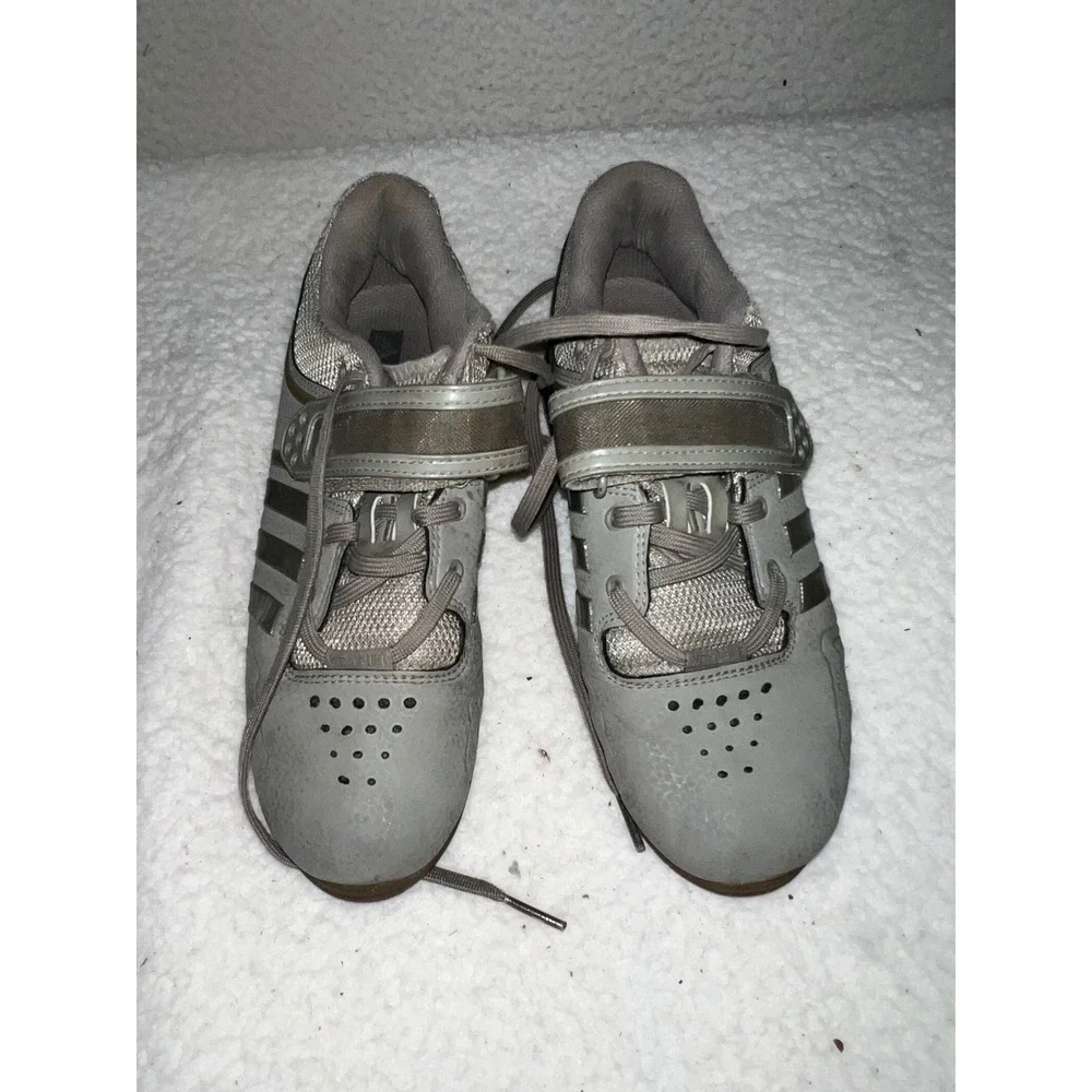 Adidas Adipower Weightlifting Shoes Mens 6 Olive Green Grey DA9874 Squat Gym